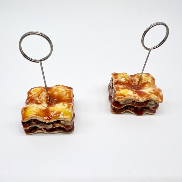Lasagna Place Card Holders – Set of 4 | Handmade Clay Holiday Table Decor - Picture 15 of 16